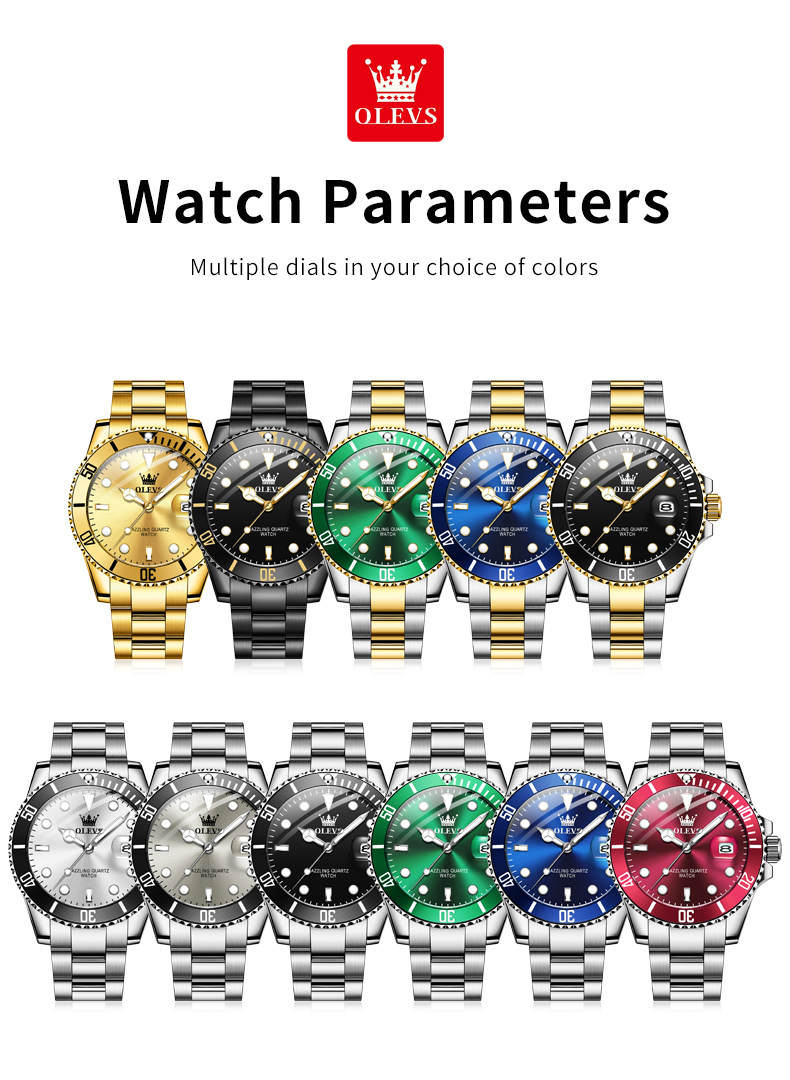 💎 OLEVS 5885 Verde Esmeralda